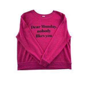 Women’s Pink No Boundaries Fleece Crewneck Sz L